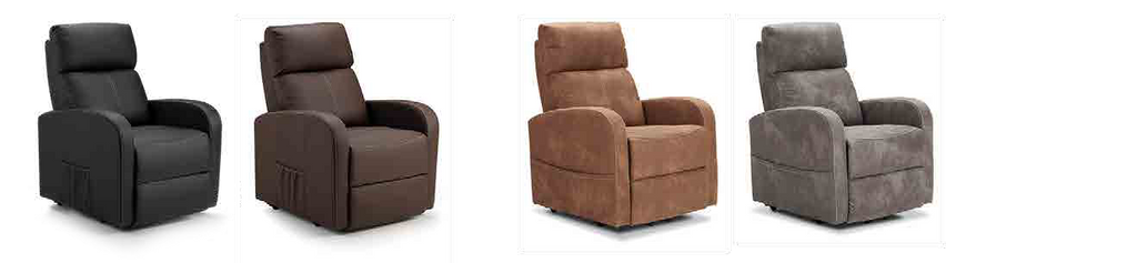 Acabados disponibles del sillón New President: negro, chocolate, brown y grey