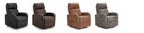 Acabados disponibles del sillón New President: negro, chocolate, brown y grey