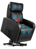 Sillón relax New President negro con función levantapersonas y zonas de masaje por vibración